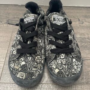 Skechers Women’s Black and Gray Dog Patterned Shoes